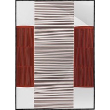 SHOP365 Şekiller ve Çizgiler Kırmızı Gri Siyah Renkler Modern Poster P-001886