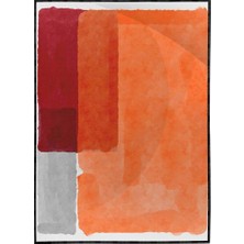 SHOP365 Fırça Darbeleri Kırmızı Turuncu Renkler Modern Poster P-001864
