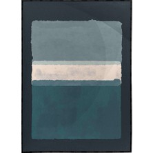 SHOP365 Fırça Darbeleri Mavi Krem Renkler Modern Poster P-002046