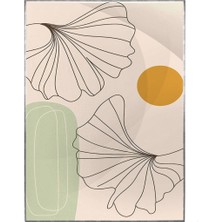 SHOP365 Çiçekler Krem Sarı Mavi Renkler Modern Poster P-002055