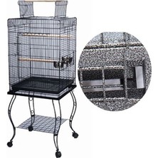 QH Pet Cage Sehpalı Papağan Kafesi Dövme Demir (51X51X129)