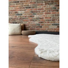 Saraz Halı Tavşan Tüyü Post Peluş Ultra Yumuşak Post Puffy Krem