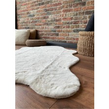 Saraz Halı Tavşan Tüyü Post Peluş Ultra Yumuşak Post Puffy Krem