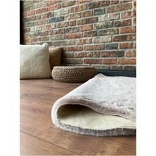 Saraz Halı Tavşan Tüyü Post Peluş Ultra Yumuşak Post Puffy Kum Beji