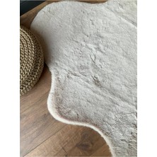 Saraz Halı Tavşan Tüyü Post Peluş Ultra Yumuşak Post Puffy Kum Beji