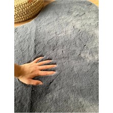 Saraz Halı Tavşan Tüyü Post Peluş Ultra Yumuşak Post Puffy Antrasit