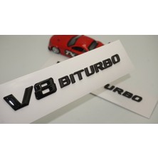 DK Tuning V8 Biturbo Çamurluk Yanı Siyah Abs Logo Amblem 2 Li Set