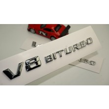 DK Tuning V8 Biturbo Çamurluk Yanı Krom Abs Logo Amblem 2 Li Set