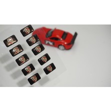 DK Tuning Porsche Logo 3D Cam Açma Torpido Konsol Ayna Çıkartma Seti