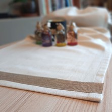 Arasta Design Keten Natural Krem Rengi Runner, 40X140 cm