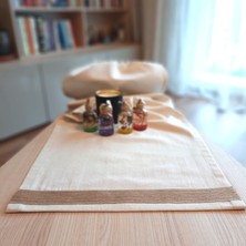 Arasta Design Keten Natural Krem Rengi Runner, 40X140 cm