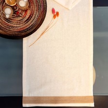 Arasta Design Keten Natural Krem Rengi Runner, 40X140 cm