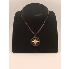 Ascellus Pusula Kolye Siyah-Gold Renk
