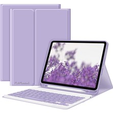 MTK Moveteck Apple Ipad 10.nesil 10.9inç Uyumlu Kalvyeli Tablet Kılıfı Bluetooth Standlı Keyboard Case Kalem Bölmeli Folio Smart Cover