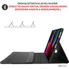 Novstrap Samsung Galaxy Tab S6 Lite 10.4 Inç P610 P615 P617 Uyumlu Bluetooth Klavyeli Tablet Kılıfı