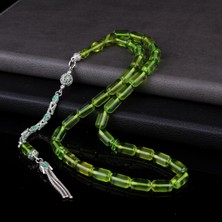 Tesbih Sepetim Kapsül Kesim Damla Kehribar Zirkon Taş Gümüş Püsküllü Tesbih