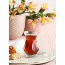 Lav Alya 12 Parça Çay Seti Cam Desenli 165 ml Şeffaf Renk ile Özel Tasarım