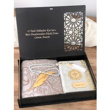 Masalsı Concept 14 Şubat Sevgililer Günü Hediyesi Özel Ahşap Kutuda  Kuran-I Kerim Seccade, Kitap Ayracı Manevi Set