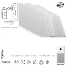 Faf 10 Adet Xiaomi Smart Air Purifier 4 Uyumlu Gümüş Iyonlu Elektrostatik Toz Tutucu Ön Filtre