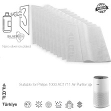 Faf 10 Adet Philips AC1711 Uyumlu Gümüş Iyonlu Elektrostatik Toz Tutucu Ön Filtre