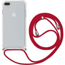 TahTicMer Apple iPhone 6 Uyumlu Kılıf Silikon Ipli Boyundan Askılı Darbe Emici Antishock Kapak Tpu