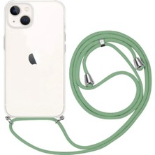 TahTicMer Apple iPhone 13 Mini Uyumlu Kılıf Silikon Ipli Boyundan Askılı Darbe Emici Antishock Kapak Tpu