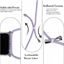 TahTicMer Huawei P40 Lite E Uyumlu Kılıf Silikon Ipli Boyundan Askılı Darbe Emici Antishock Kapak Tpu