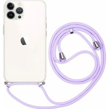 TahTicMer Apple iPhone 13 Mini Uyumlu Kılıf Silikon Ipli Boyundan Askılı Darbe Emici Antishock Kapak Tpu