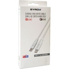 Syrox 3.0A Type-C To Lightning Şarj & Data Kablo PD18LK Syrox PD18LK