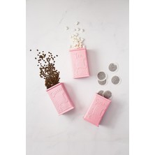 Depa Akrilik Soft Pembe Şeker Kahve Çay Kavanozu 500 Ml (Vakum Kapak )