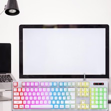 Kayaya USB Kablolu Mekanik Oyun Klavyesi Rgb Dizüstü Bilgisayar Masaüstü Beyaz Için Aydınlatma (Yurt Dışından)