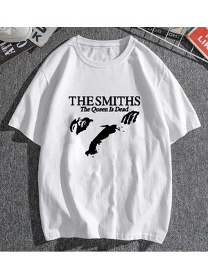 Touz Moda  The Smiths Beyaz Unisex Oversize T-Shirt