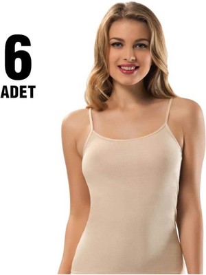 Tutku Kadın 6'lı Ribana  Ip Askılı Atlet