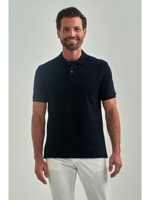 Bisse Erkek Petek Yakalı Basic Regular Fit T-Shirt SIYAH TS22Y22014_D99