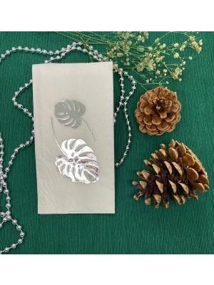 Kidspartim Gümüş Yaldızlı Beyaz Deve Tabanı Peçete