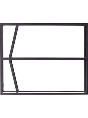 Hitit Dekorasyon Miranda Siyah Metal&cam Duvar Rafı