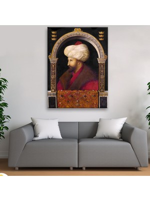 Morfil Sanat Atölyesi Fatih Sultan Mehmet Han Portre Osmanlı Kanvas Tablo