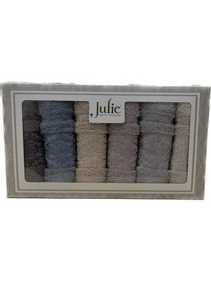 Julie Vip Cotton 30 x 50 cm 6'lı Havlu Kutulu Dora