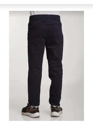 Fires Giyim Beli Ribanalı Tam Lastikli Kanvas Kumaş Okul Pantolonu