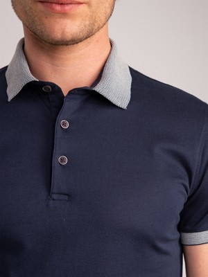 Dufy Lacivert Erkek Slim Fit Polo Yaka Tshirt