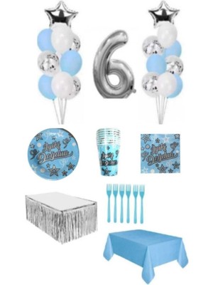Dipak Mavi Renk 6 Yaş Doğum Günü Seti