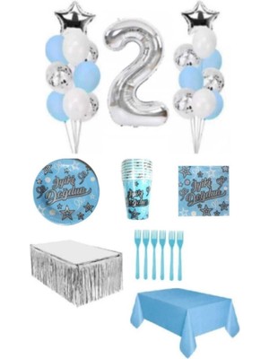 Dipak Mavi Renk 2 Yaş Doğum Günü Seti
