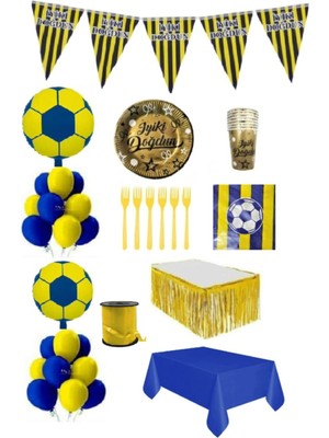 Dipak Sarı/lacivert Fenerbahçe Temalı Doğum Günü Seti 16 Kişilik