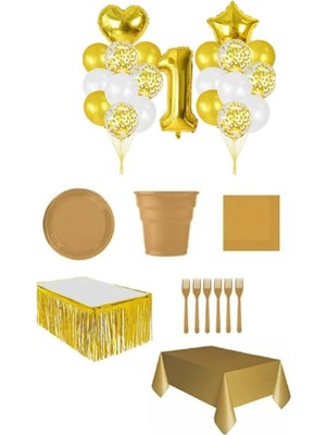 Dipak Gold Renk 1 Yaş Doğum Günü Seti