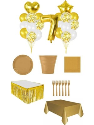 Dipak Gold Renk 7 Yaş Doğum Günü Seti