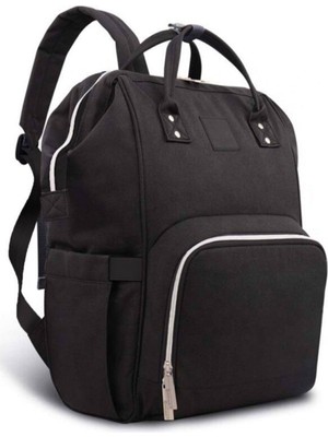 Happy Baby Anne Bebek Bakım Sırt Çantası Biberon Termoslu Sıvı Geçirmez Puset Askı Aparatlı Siyah