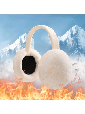 Bahara 2x Bulanik Kiş Kişli Kulak Isitici Unisex Ear Muffs Ear Kapak Yüküm Karmaflari Beyaz Siyah (Yurt Dişindan)