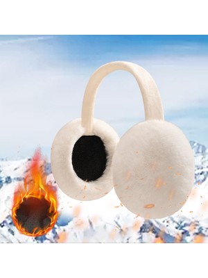 Bahara 2x Bulanik Kiş Kişli Kulak Isitici Unisex Ear Muffs Ear Kapak Yüküm Karmaflari Beyaz Siyah (Yurt Dişindan)