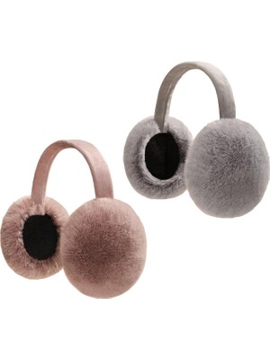 Bahara 2x Bulanik Kiş Kişli Kulak Isitici Unisex Ear Muffs Ear Kullanim Yüküm Earmuffs Gri Renk Koyu Pink (Yurt Dişindan)