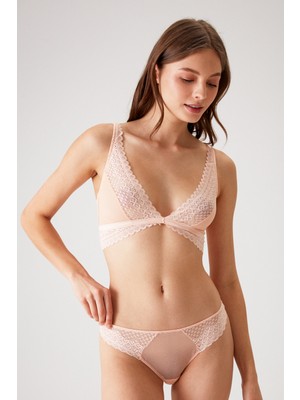 Pierre Cardin Somon 4833 Dantel Detaylı Dekolteli Bralet Sütyen ve Tanga / Fantezi Iç Çamaşır Takımı